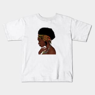 Proud African Woman with West African Pattern Kids T-Shirt